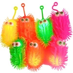 ZABAWKA ANTYSTRESOWA SILIKONOWY GNIOTEK GĄSIENICA ŚWIECĄCY LED SENSORYCZNY