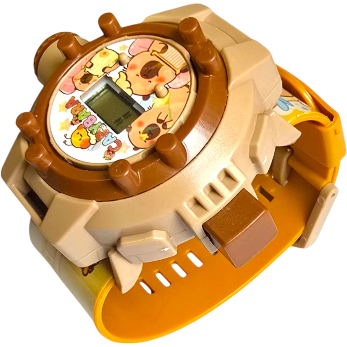 ZEGAREK 3D Z PROJEKTOREM DLA DZIECI KAPIBARA + BRELOCZEK CAPYBARA WYŚWIETLA