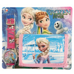 SUPER ZESTWA DLA DZIEWCZYNKI ZEGAREK + PORTFELIK FROZEN KRAINA LODU 2W1 