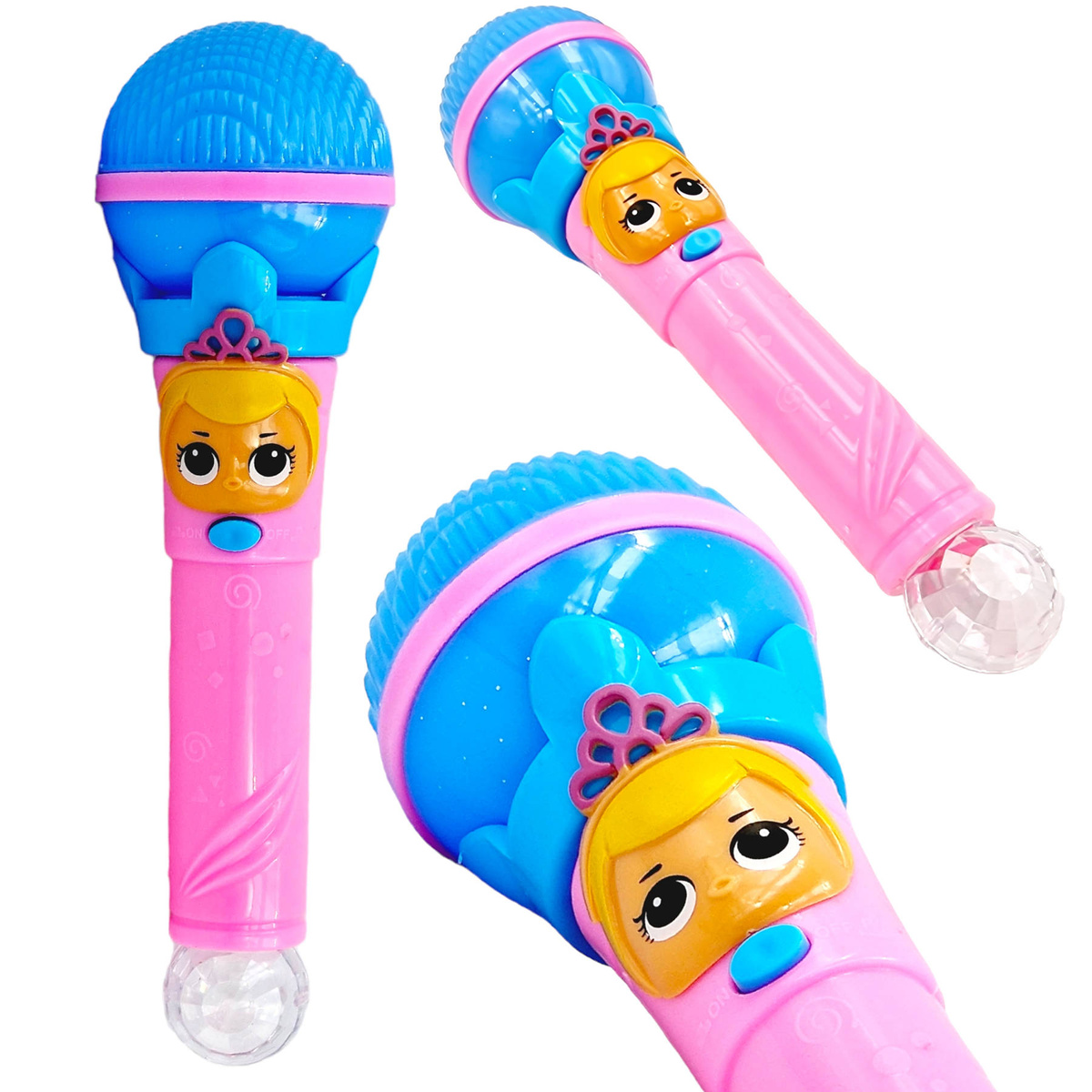 MIKROFON GRAJĄCY ŚPIEWA GRA ŚWIECI RÓŻOWY KSIĘŻNICZKA KOLOROWY PIOSENKA