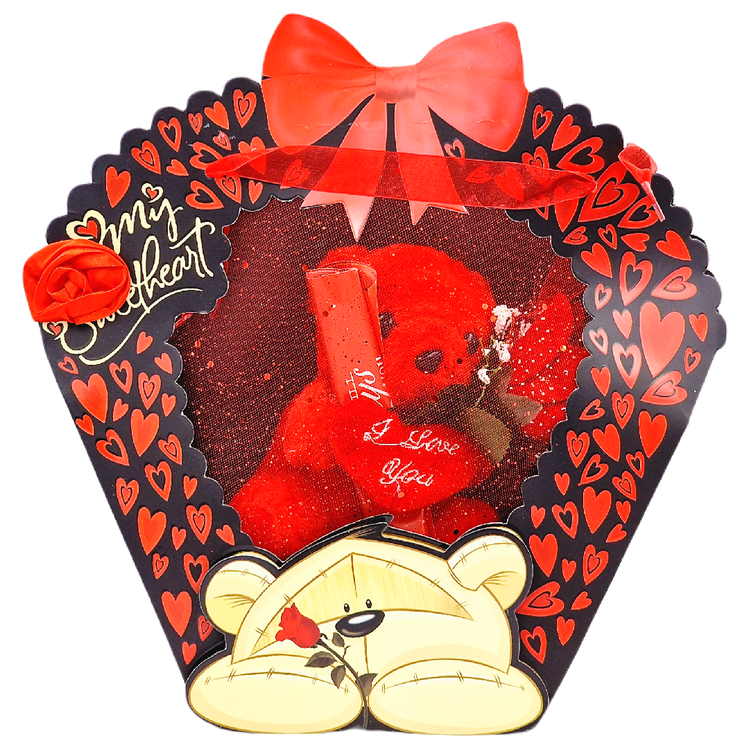 ZESTAW 4w1 PREZENT DLA ZAKOCHANYCH GIFTBOX DLA UKOCHANEJ NA WALENTYNKI MIŚ