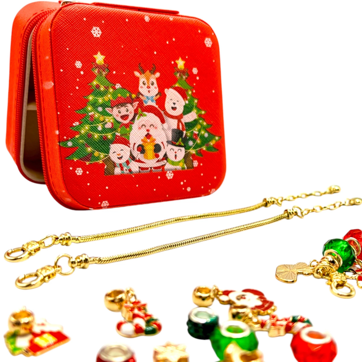 ZESTAW DO TWORZENIA BRANSOLETEK BIŻUTERIA KUFEREK KORALIKI BRANSOLETKA DIY