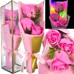 WIECZNA RÓŻA LED - BUKIET W PUDEŁKU ZESTAW PREZENTOWY NA DZIEŃ KOBIET