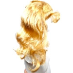PERUKA WŁOSY DLA DZIEWCZYNKI BLOND DO STROJU BARBIE ZŁOTY BLASK DŁUGIE 50CM