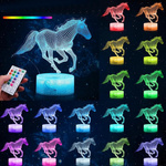 Lampka Nocna Biurkowa dla Dzieci Koń Konik Horse 16 LED 3D + Pilot
