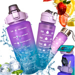 ZESTAW 3 BIDONÓW BUTELKA MOTYWACYJNA DO WODY OZNACZENIE CZASU 2L 09L 03L