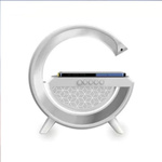 Nowoczesna Lampka Led RGB Z Ładowarką Indukcyjną 15W Głośnik Bluetooth 