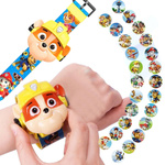 ZEGAREK 3D Z PROJEKTOREM PSI PATROL RUBBLE RZUTNIK WYŚWIETLA OBRAZ FIGURKA