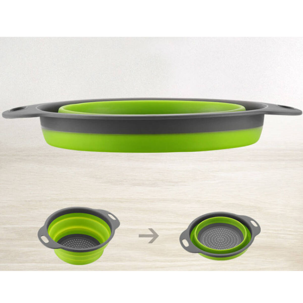 DURSZLAK SILIKONOWY SKŁADANY KUCHENNY CEDZAK SITKO OCIEKACZ UCHWYTy 19cm