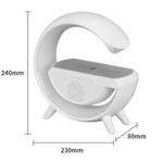 Nowoczesna Lampka Led RGB Z Ładowarką Indukcyjną 15W Głośnik Bluetooth 