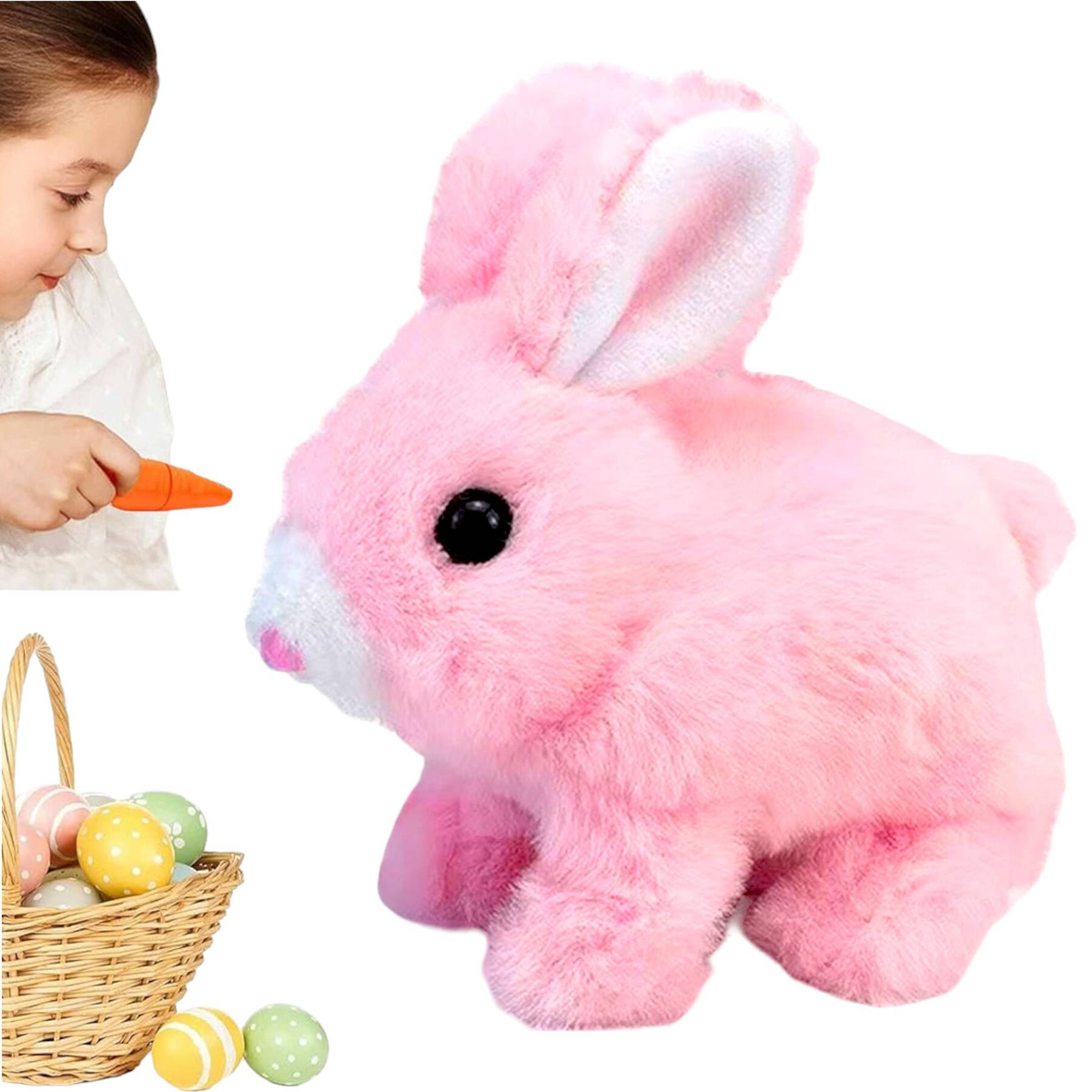 INTERAKTYWNY KRÓLIK KRÓLICZEK Z MARCHEWKĄ CHODZI RUSZA USZAMI NOSKIEM KICA