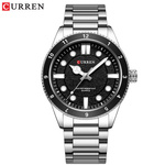 NOWOCZESNY ELEGANCKI ZEGAREK MĘSKI CURREN STAL NIERDZEWNA STYL DIVER KOLORY