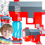 MINECRAFT PISTOLET DO BANIEK MYDLANYCH BAŃKI MYDLANE WYRZUTNIA + PŁYN PIXEL