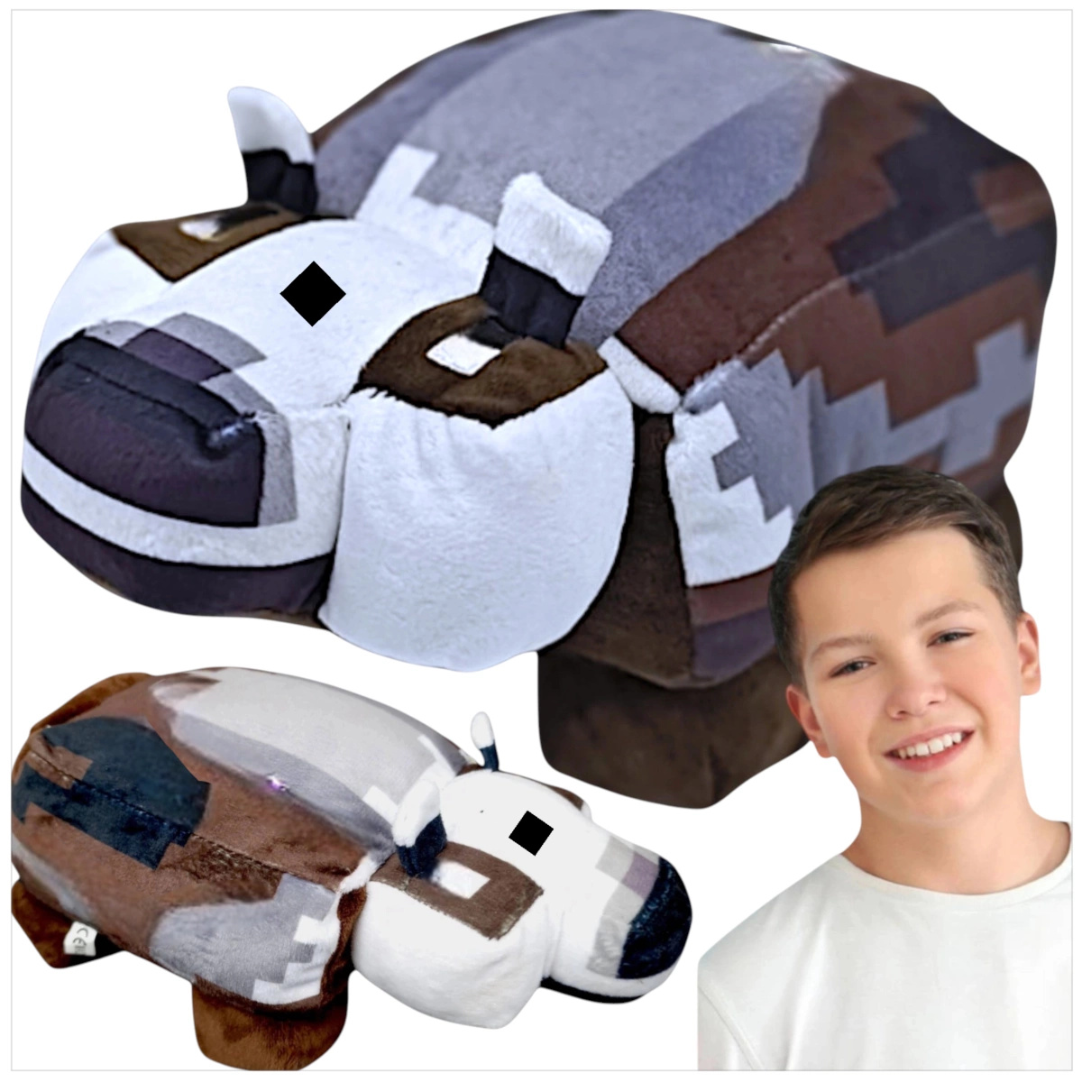 MASKOTKA MINECRAFT LEGENDS BRĄZOWY BORSUK DUŻA PRZYTULANKA Z GRY PLUSZAK