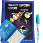 KOLOROWANKA WODNA + MAGICZNY FLAMASTER KOSMICZNA 4 OBRAZKI NOTES EDUKACYJNY