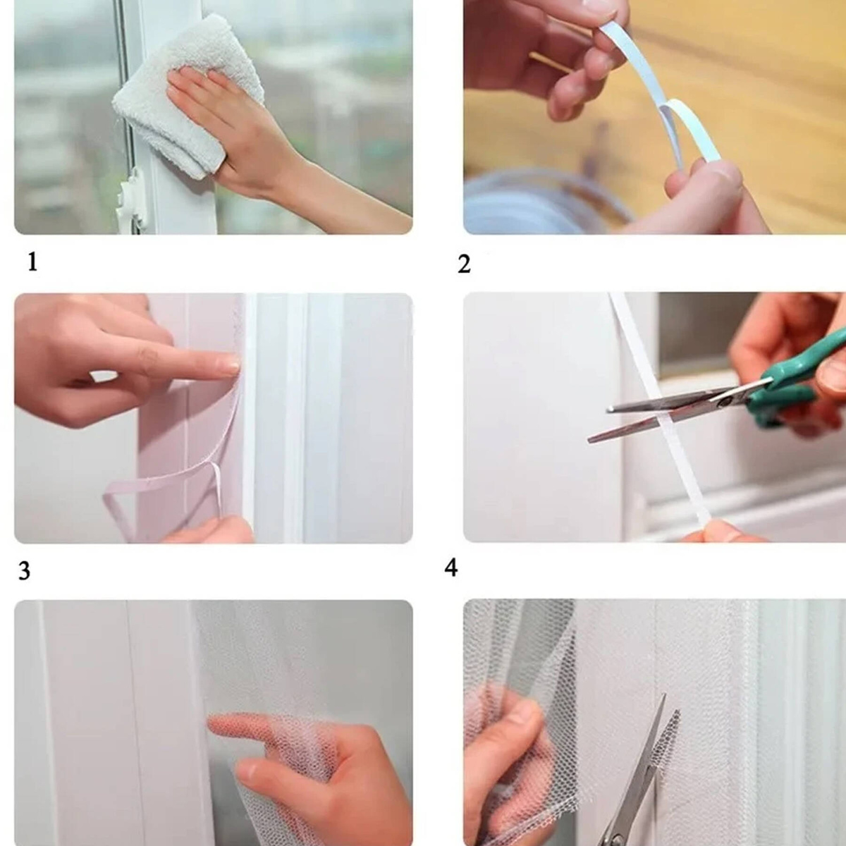 MOSKITIERA SIATKA NA OKNO OWADY KOMARY BIAŁA 150x130 CM MOCNA + RZEP