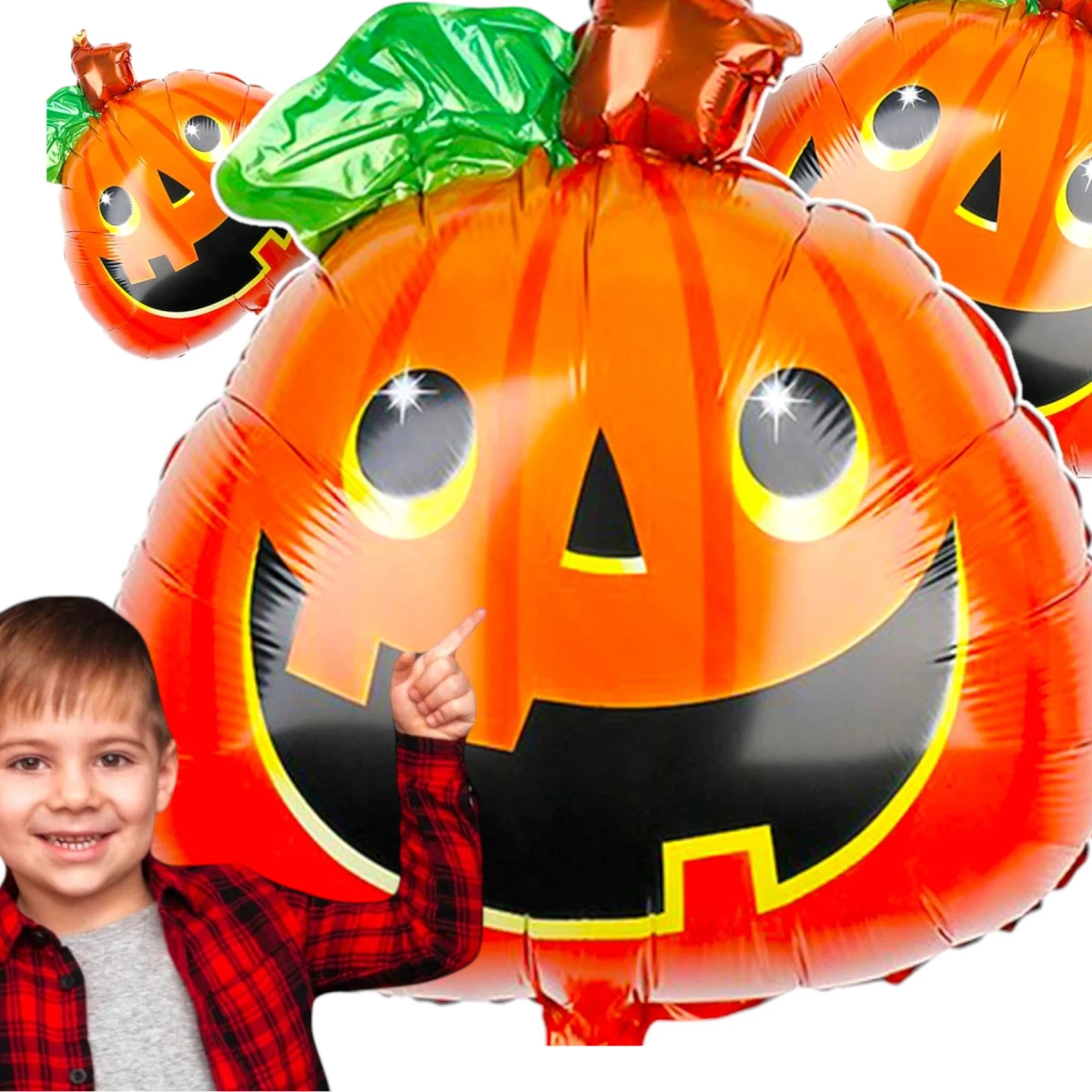 DUŻY BALON DYNIA UŚMIECHNIĘTA NA IMPREZĘ HALLOWEEN DLA DZIECI 60cm