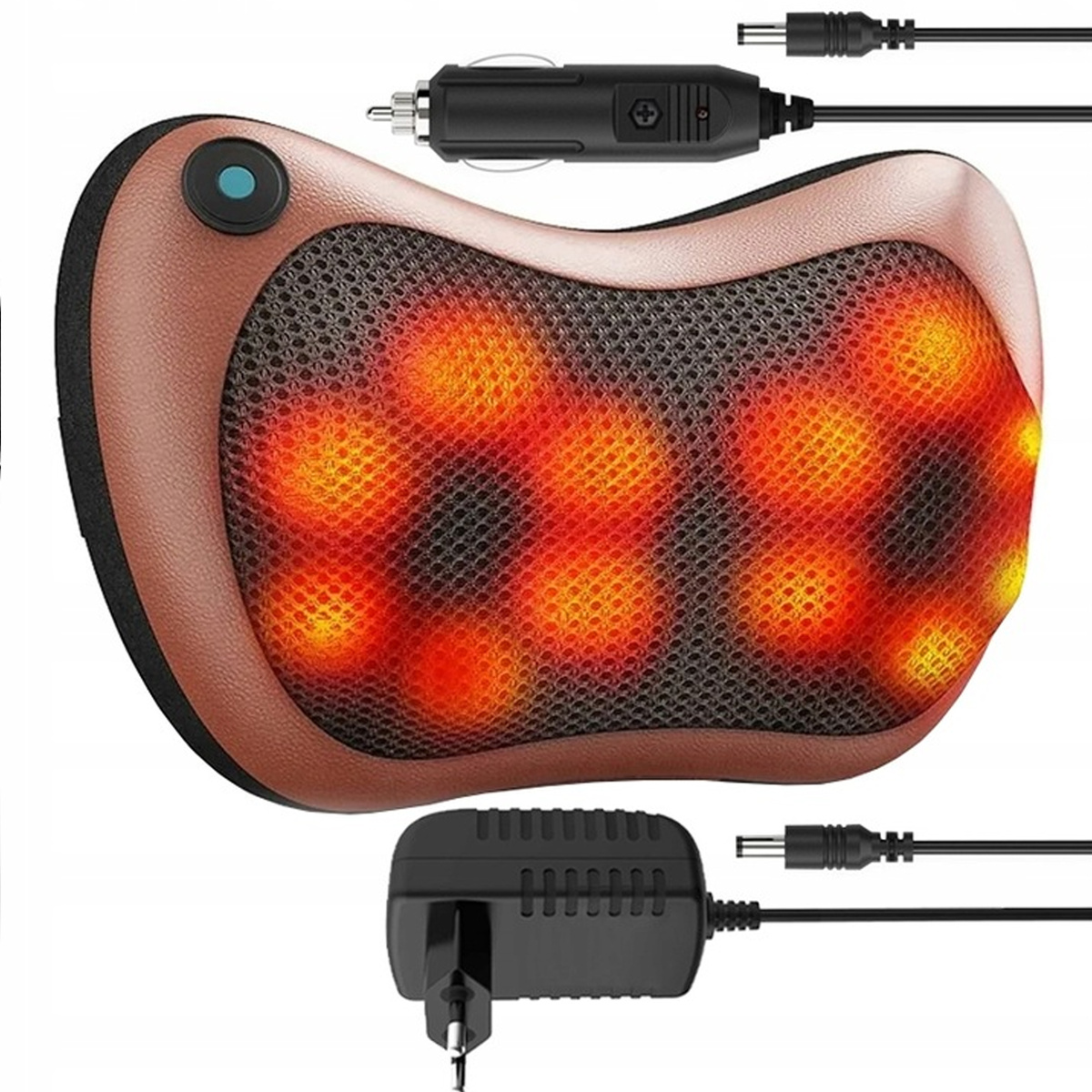 MASAŻER SHIATSU PODUSZKA MASUJĄCA DO CIAŁA KARKU STÓP ŁADOWARKA SAMOCHODOWA