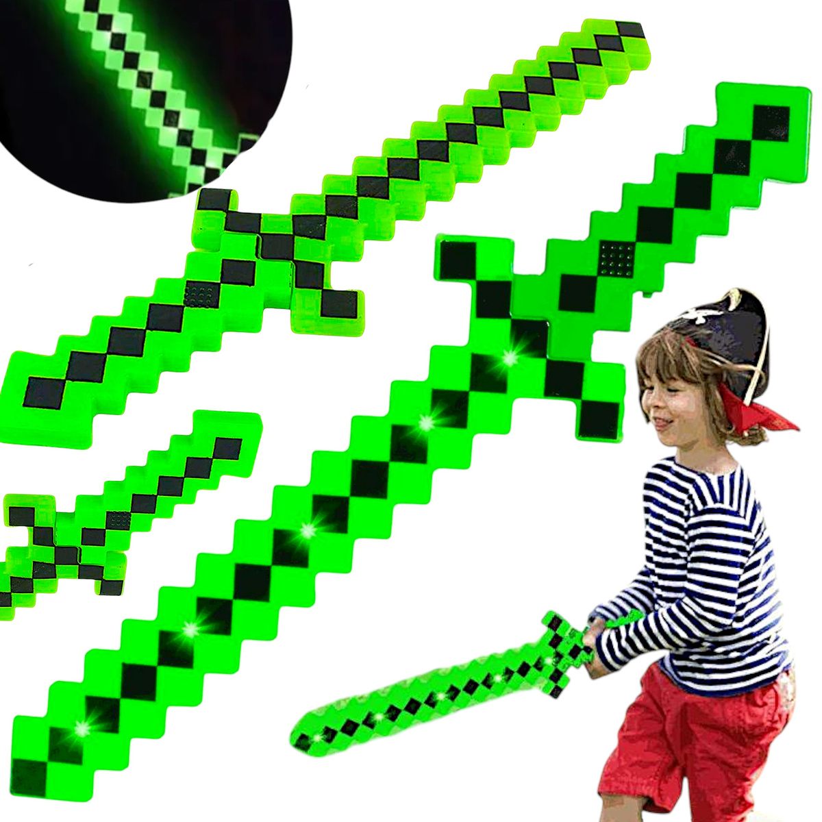 MINECRAFT MIECZ ŚWIETLNY DUŻY ŚWIATŁO DŹWIĘK PIXEL