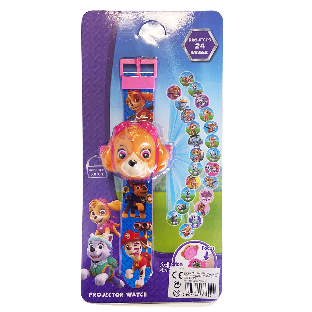 PSI PATROL SKYE ZEGAREK 3D Z PROJEKOTOREM RZUTNIK WYŚWIETLA OBRAZ FIGURKA