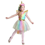 STRÓJ DLA DZIEWCZYNKI JEDNOROŻEC SUKIENKA KOSTIUM OPASKA ROZMIAR 130 NA BAL