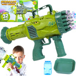 PISTOLET DO BANIEK MYDLANYCH AUTOMAT DINOZAUR MASZYNKA BAŃKI MYDLANE + PŁYN