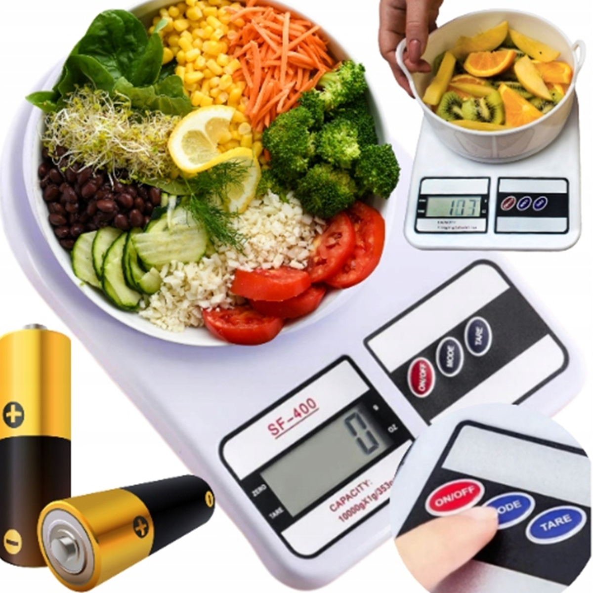 PRECYZYJNA WAGA KUCHENNA 1000g  1g WYŚWIETLACZ LCD BATERIE