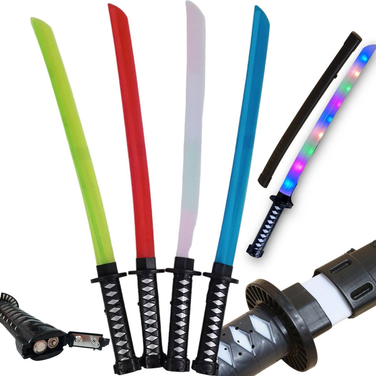 MIECZ ŚWIETLNY SAMURAJSKI KATANA DŁUGI 67CM ŚWIECI DŹWIĘK ZABAWKA DZIECI