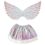 STRÓJ DLA DZIEWCZYNKI ANIOŁEK DUŻE SKRZYDŁA SKRZYDEŁKA SPÓDNICZKA NA BAL