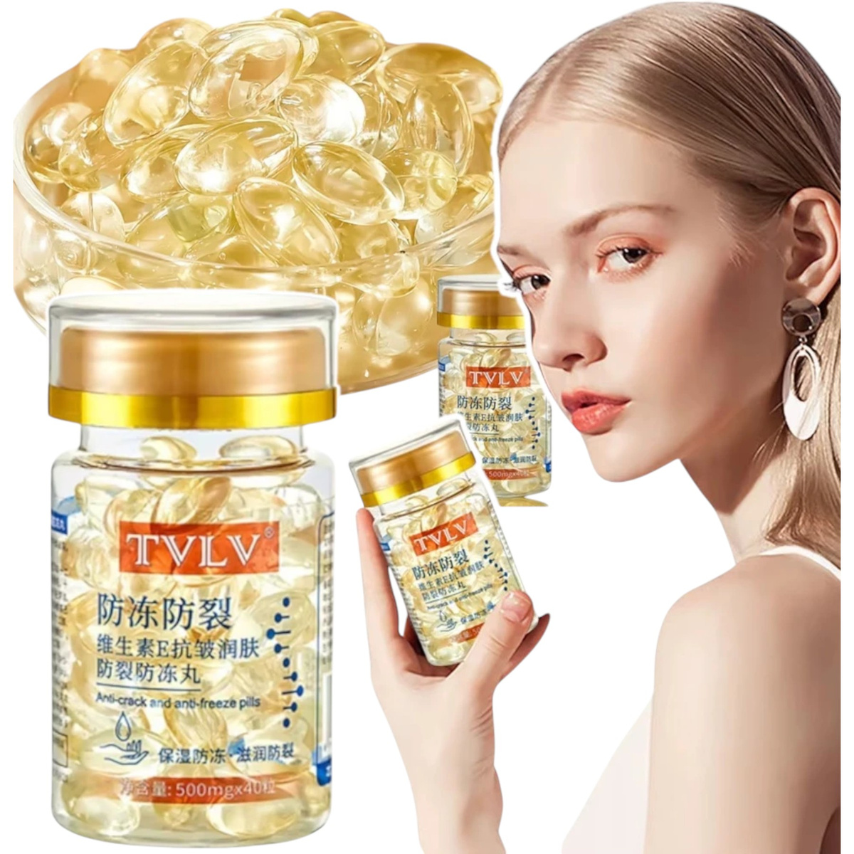 TVLV WITAMINOWE SERUM NAWILŻAJĄCE PRZECIWZMARSZCZKOWE W KAPSUŁKACH 40szt. 