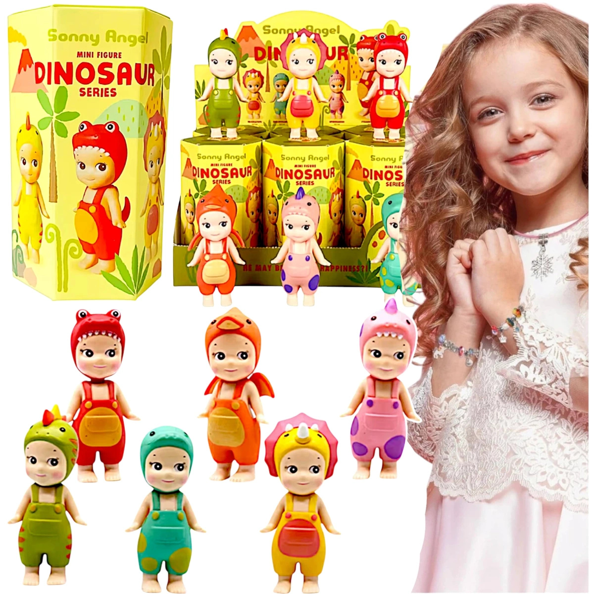 LALKA MINI FIGURKA KOLEKCJONERSKA SONNY ANGEL DINOZAURY LALECZKA NA TELEFON