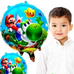 BALON FOLIOWY SUPER MARIO BROS 45CM NA URODZINY DZIECKA MARIO I SMOK