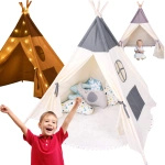 NAMIOT DLA DZIECI TIPI WIGWAM BAZA STABILNY + MIĘKKA MATA + LAMPKI LED