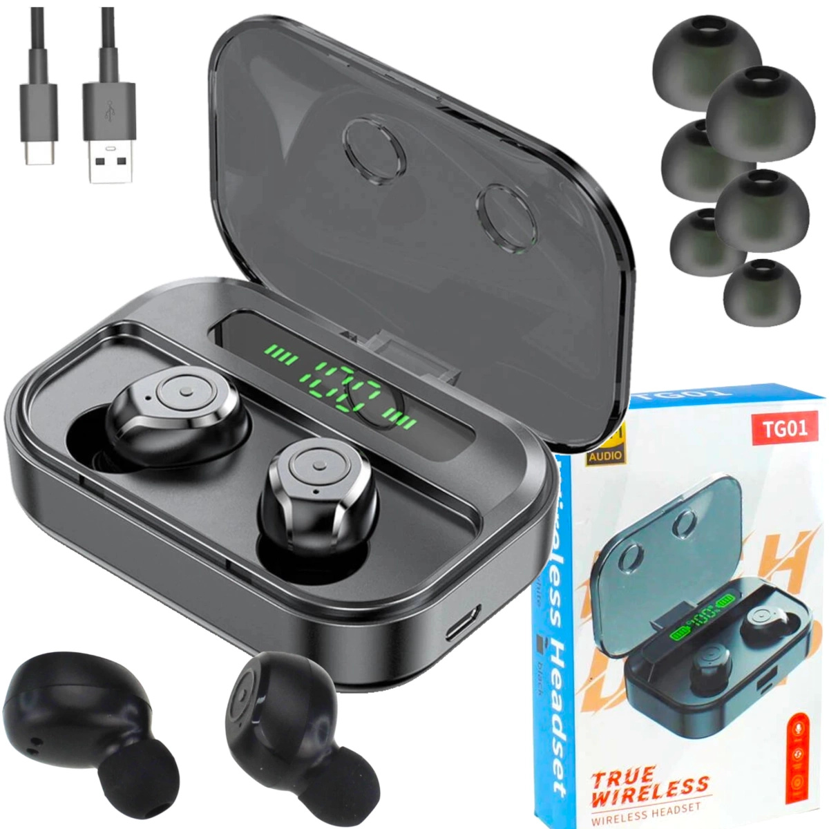 SŁUCHAWKI BEZPRZEWODOWE DOUSZNE BLUETOOTH POWERBANK NA SIŁOWNIĘ DO BIEGANIA