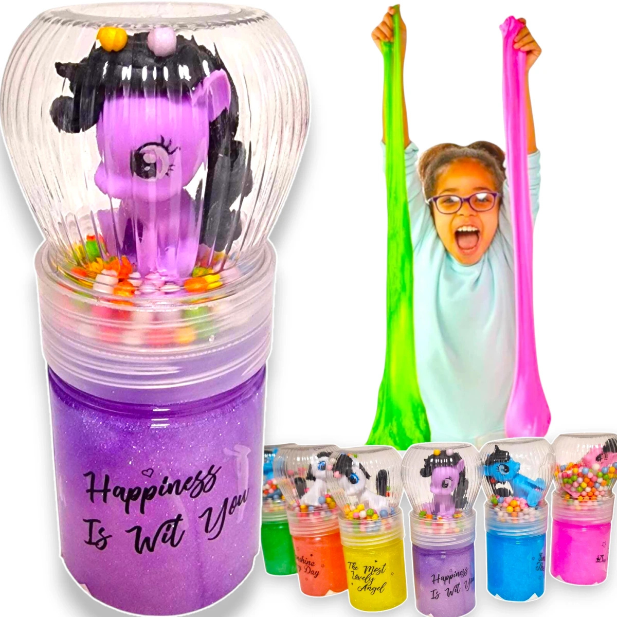 SLIME ZESTAW DO ROBIENIA GLUTÓW BROKATOWA W TUBIE GLUTY + FIGURKA KULECZKI