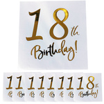 SERWETKI URODZINOWE PAPIEROWE NA 18 URODZINY OSIEMNASTKĘ 12szt. BIAŁO ZŁOTE