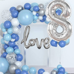 BALON FOLIOWY CYFRA 8 SREBRNY URODZINOWY NA URODZINY JUBILEUSZ 40cm