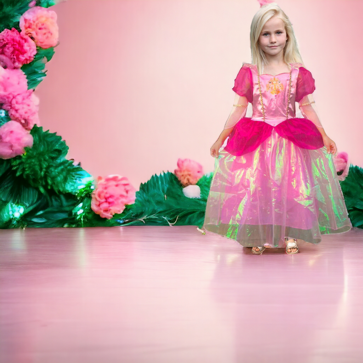 SUKNIA BALOWA DLA DZIEWCZYNKI NA BAL KSIĘŻNICZKA PEACH Z MARIO roz 110-122