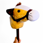 HOBBY HORSE KOŃ NA PATYKU KIJU ZABAWKA GŁOWA KONIA BRĄZOWY KONIK DŹWIĘK