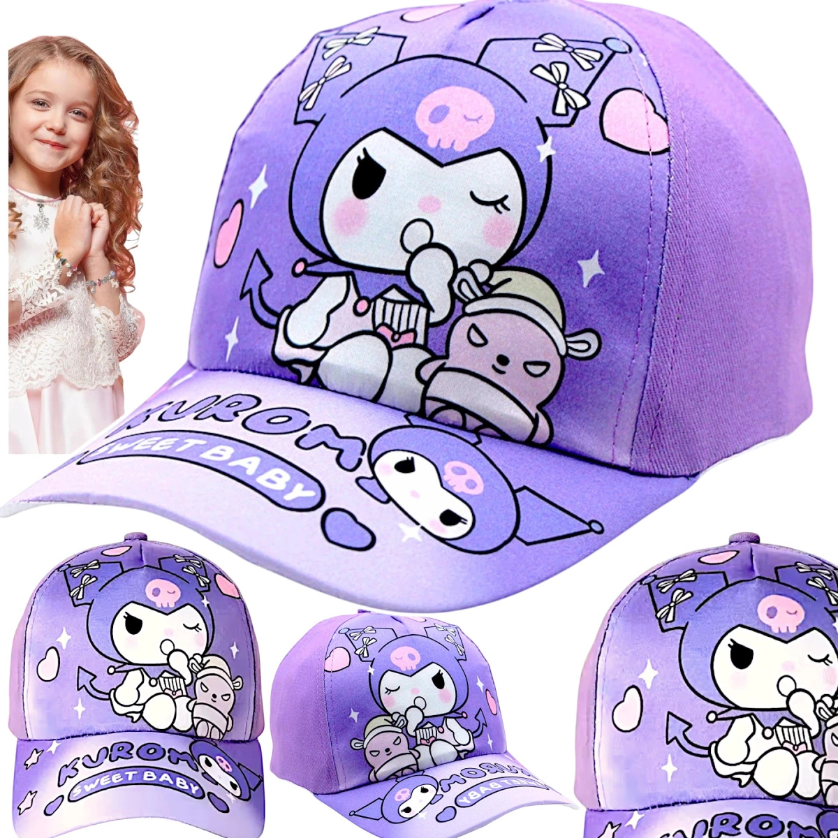 KUROMI CZAPKA Z DASZKIEM DLA DZIECI BEJSBOLÓWKA LETNIA DLA DZIEWCZYNKI