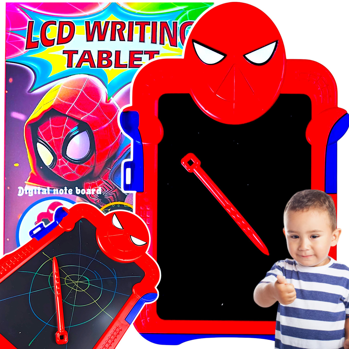 SPIDERMAN TABLET DLA DZIECI DO RYSOWANIA 8'' TABLICA EDUKACYJNA LCD MARVEL