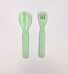 ZESTAW DLA DZIECI DO JEDZENIA 2 TALERZE PRZEGRÓDKI + SZTUĆCE WIDELEC ŁYŻKA