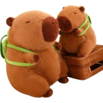 KAPIBARA PLUSZOWA MASKOTKA ZABAWKA Z PLECAKIEM ŻÓŁWIK 35CM MIĘKKA PLUSZAK 2W1