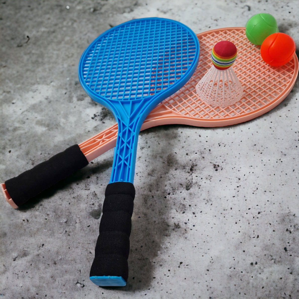 RAKIETKI DO TENISA BADMINTONA ZESTAW RAKIETEK 2 PIŁKI LOTKA DUŻE DLA DZIECI