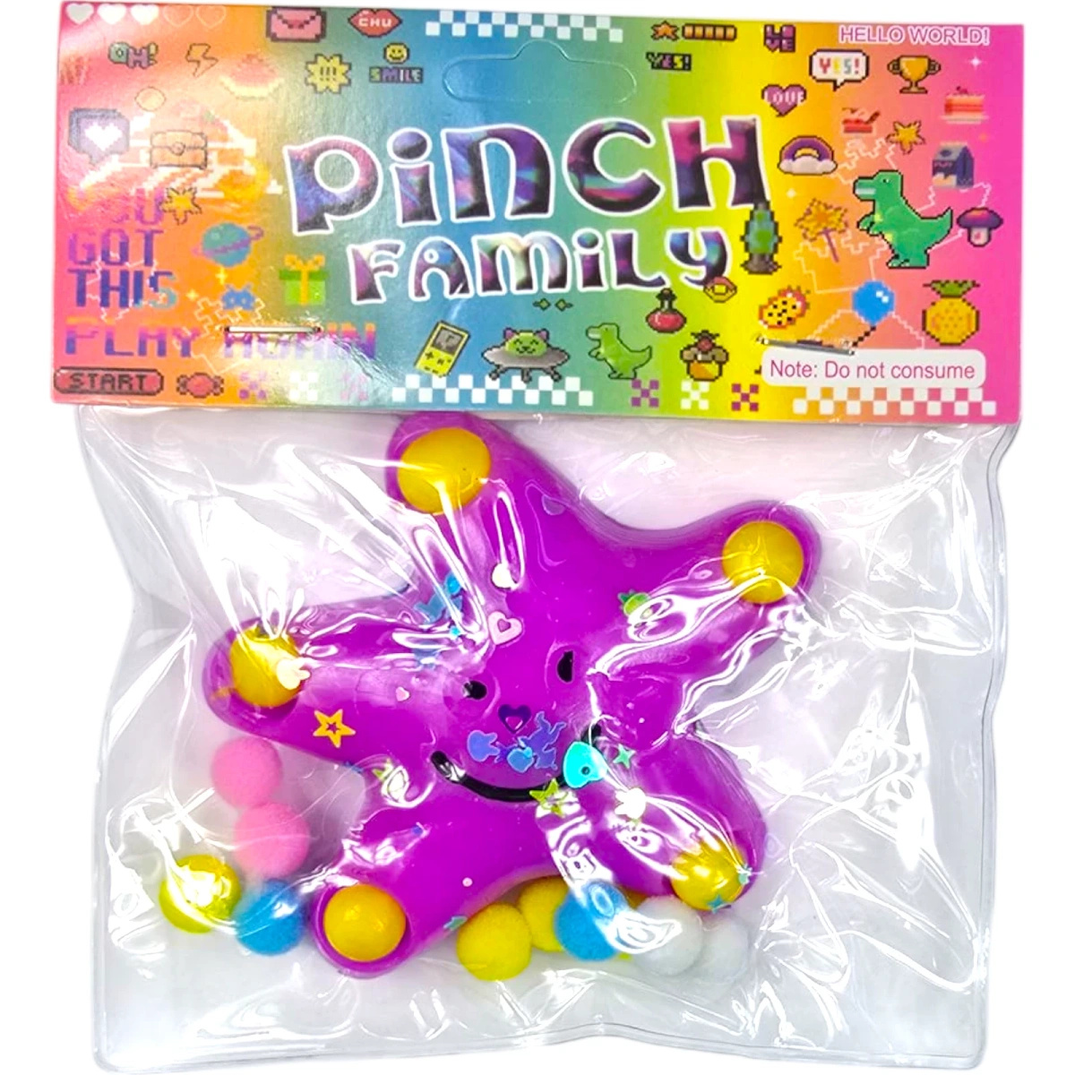 GNIOTEK ANTYSTRESOWY SENSORYCZNY GWIAZDKA Z POSYPKĄ SQUISHY GWIAZDA MOCHI