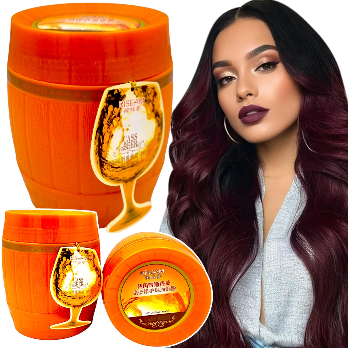 RISEAM MASKA DO WŁOSÓW Z DODATKIEM PIWA 700g NAWILŻENIE I ODBUDOWA