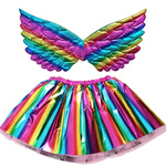 STRÓJ DLA DZIEWCZYNKI JEDNOROŻEC PEGAZ TĘCZOWY SPÓDNICZKA OPASKA PRZEBRANIE