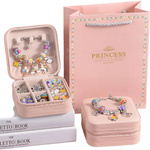 Zestaw do Robienia Bransoletek Koraliki Biżuterii Prezent Zawieszki Kuferek