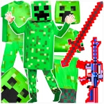 MINECRAFT Strój dla chłopca CREEPER / kostium na bal rozmiar S 110-120 cm + miecz + karabin