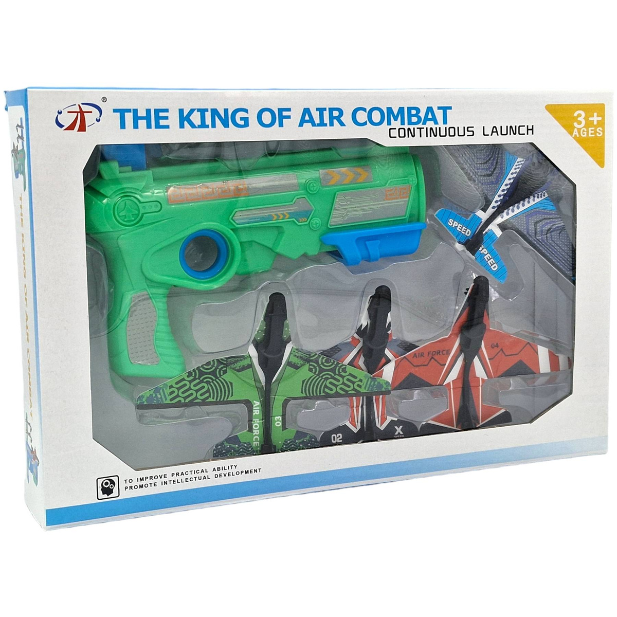 PISTOLET WYRZUTNIA SAMOLOTÓW DUŻY ZASIĘG 4 SAMOLOTY ZESTAW RZUTKA SZYBOWIEC